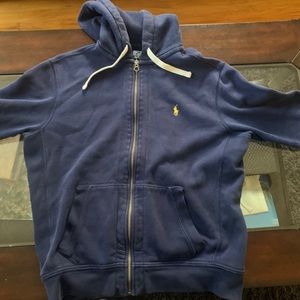 A mens navy blue polo hoodie